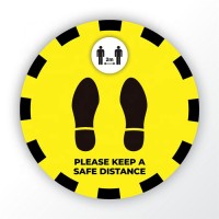 Customized design 12 inch removable waterproof keep your distance social distancing floor stickers